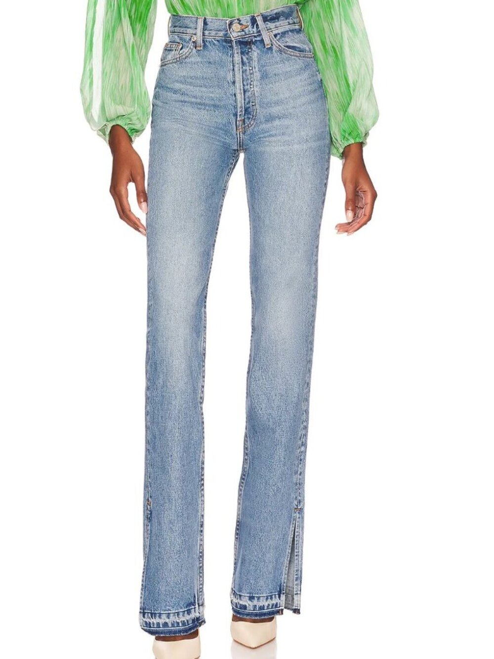 NWT EB Denim Unraveled Two Jeans in Luca Split Hem Size 27